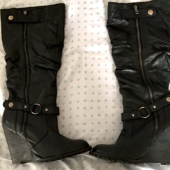 Shoes - Black High knee boots